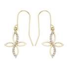 14k Gold Lab-Created White Topaz Cross Drop Earrings - Radiant and Elegant