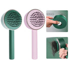 Effortless Self Cleaning Hair Brush with Push-Button Cleaning in Chic Green