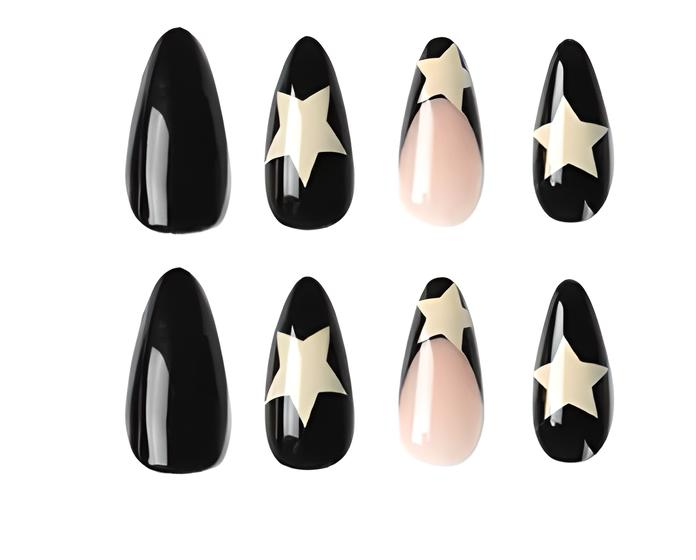 24pc Y2K Style French Star Press-On Nail Set - Bold Fashion Nails