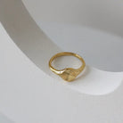 Elegant Minimalist 18K Gold Plated Circle Index Ring with Dainty Rays