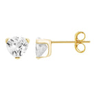 14k Gold Cubic Zirconia Tiny Stud Earrings - Trillion Cut Design