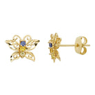 14k Gold Hollow Butterfly Stud Earrings - Elegant and Luxurious